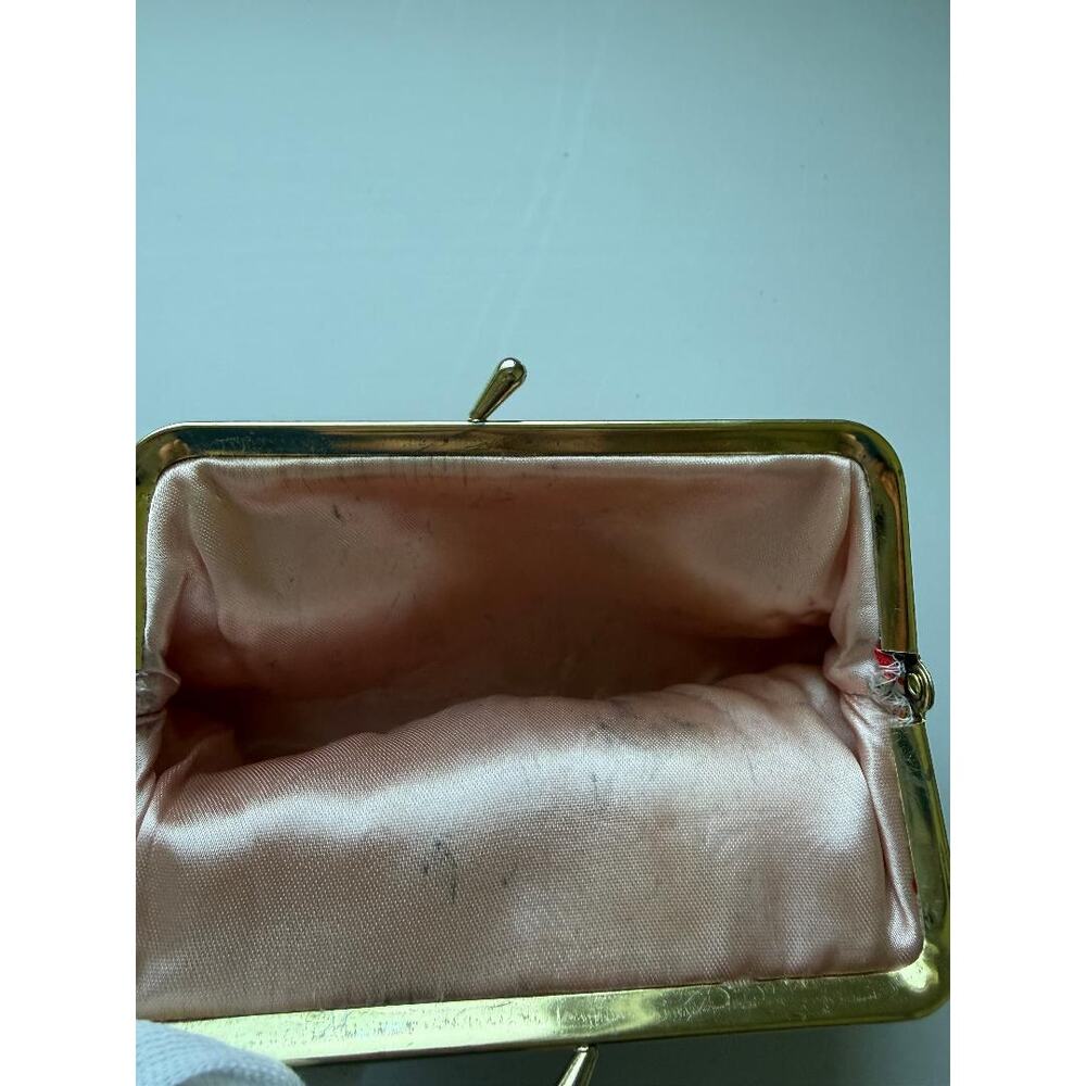 Vintage Royal Stewart Tartan Kiss Lock Clutch Purse Pink Satin Lining 1960s - Picture 5 of 7